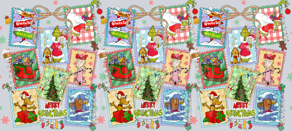 Merry Grinchmas Tree 16 oz UV DTF Wrap
