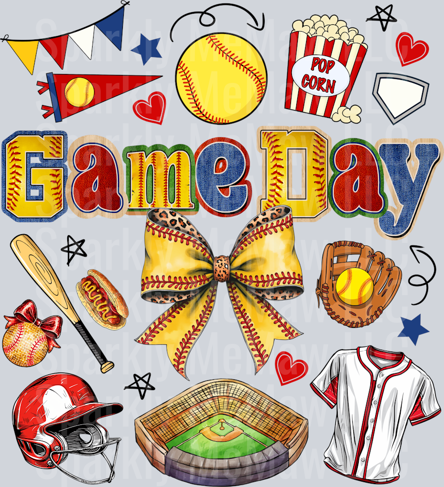 Game Day Softball Collage UV DTF Decal
