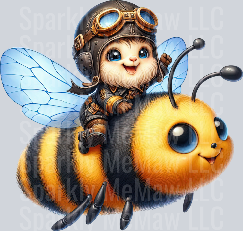 34 Bee Gnome UV DTF Clip Art Decal