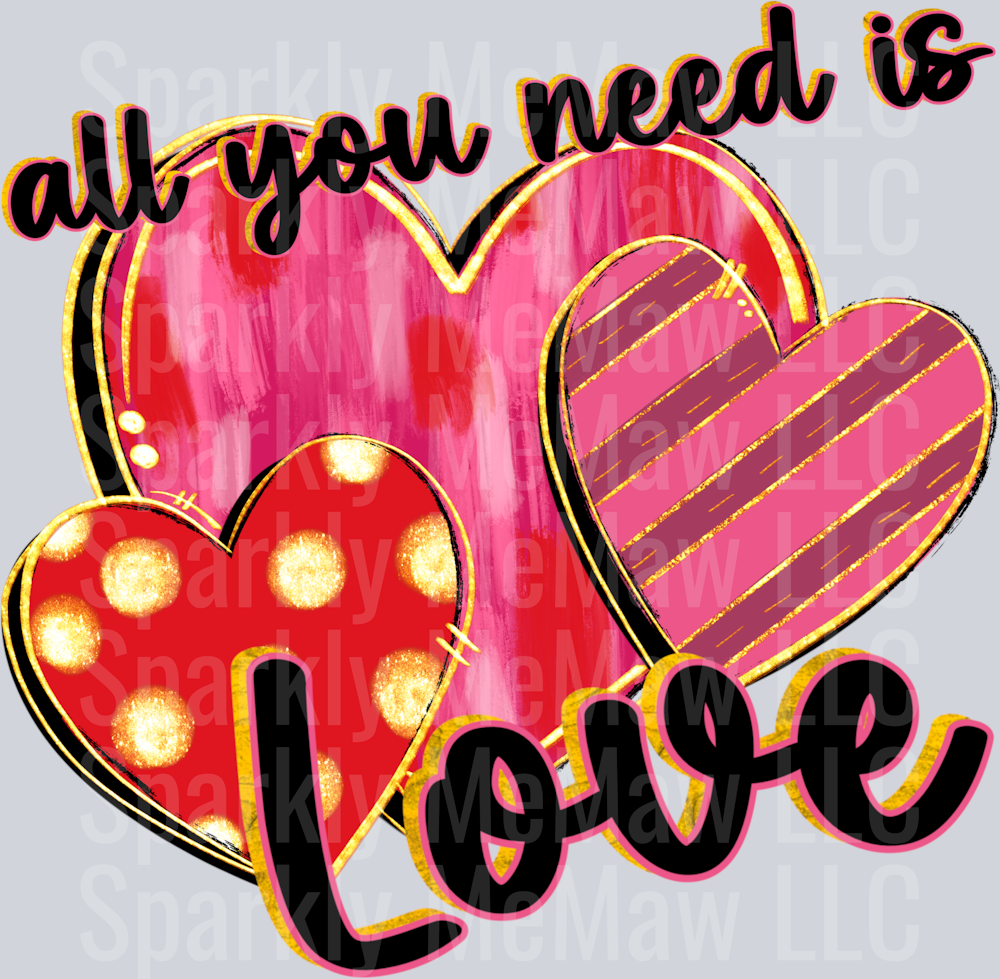 All You Need Is Love UV DTF Decal