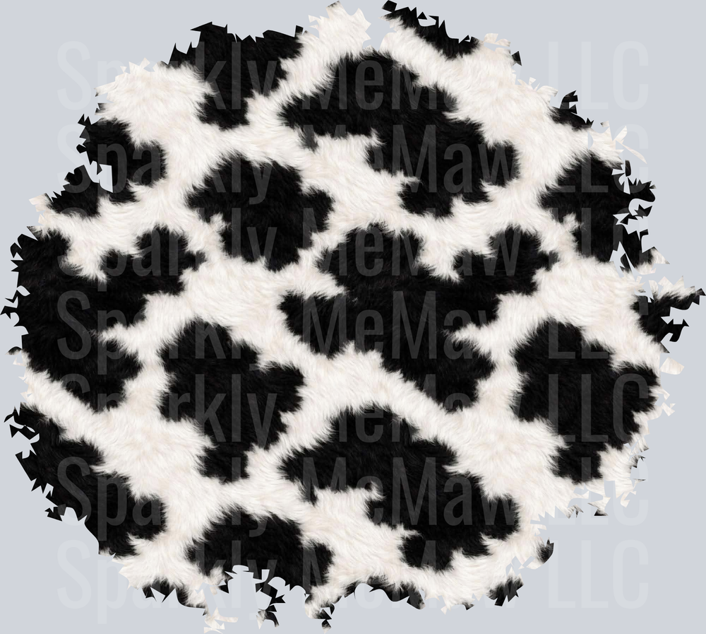 Black and White Cow Print Pattern UV DTF Decal