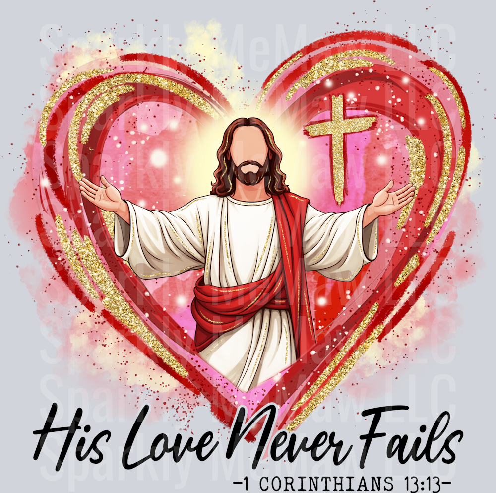 His Love Never Fails UV DTF Decal