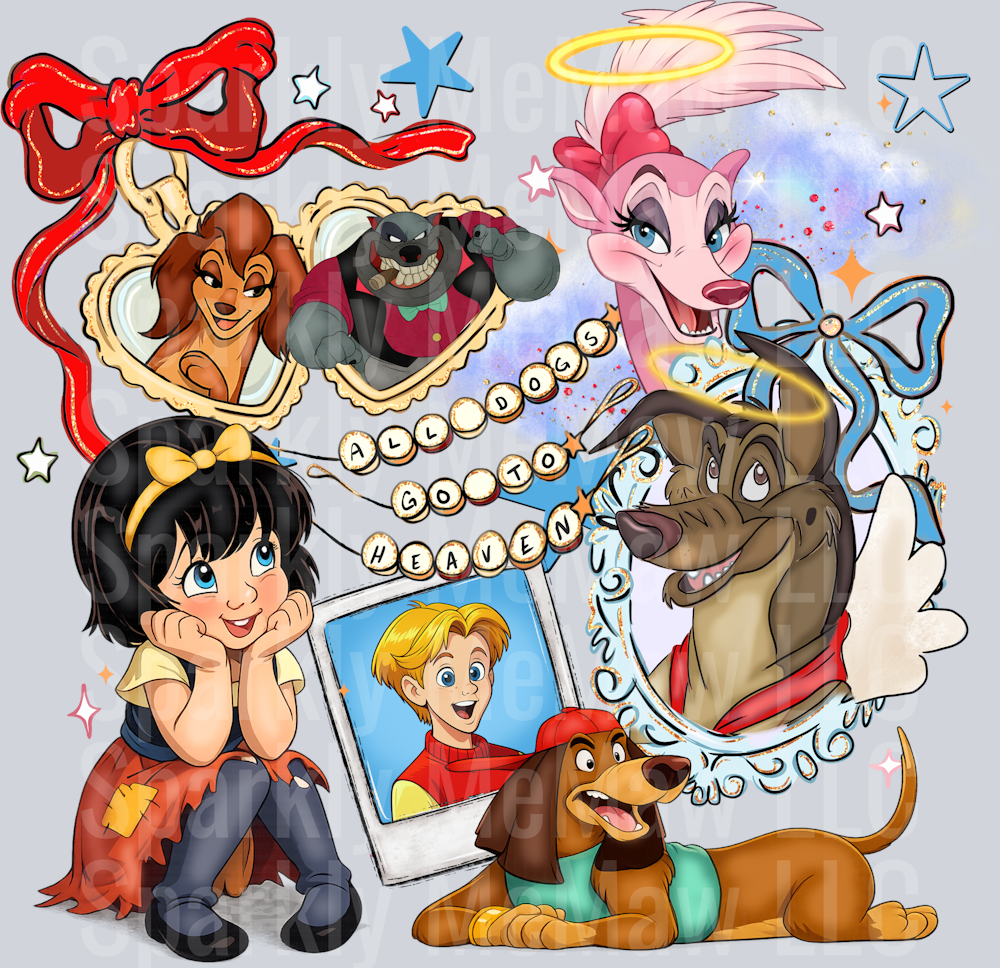 All dogs locket DTF Transfer (Fabrics)