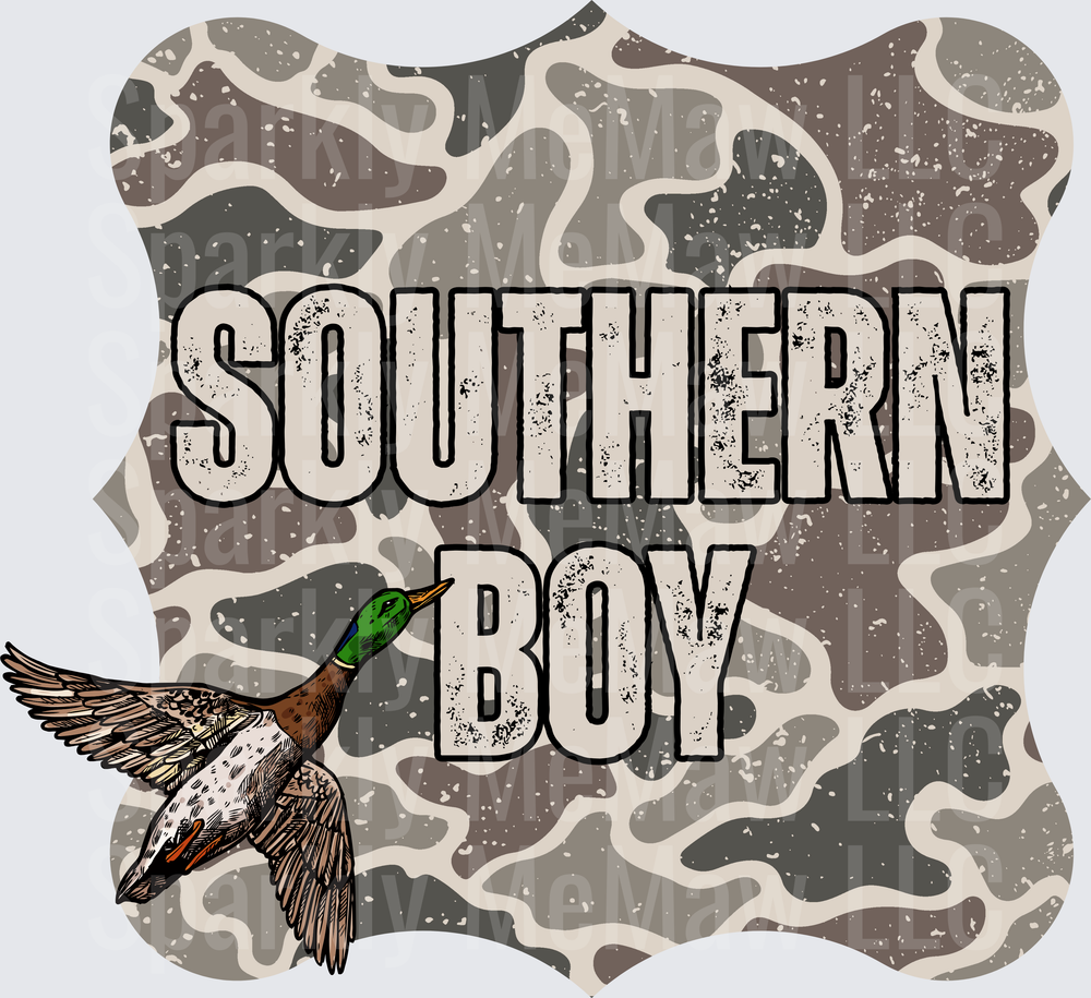 Southern Boy Mallard Duck Camouflage Pattern UV DTF Decal