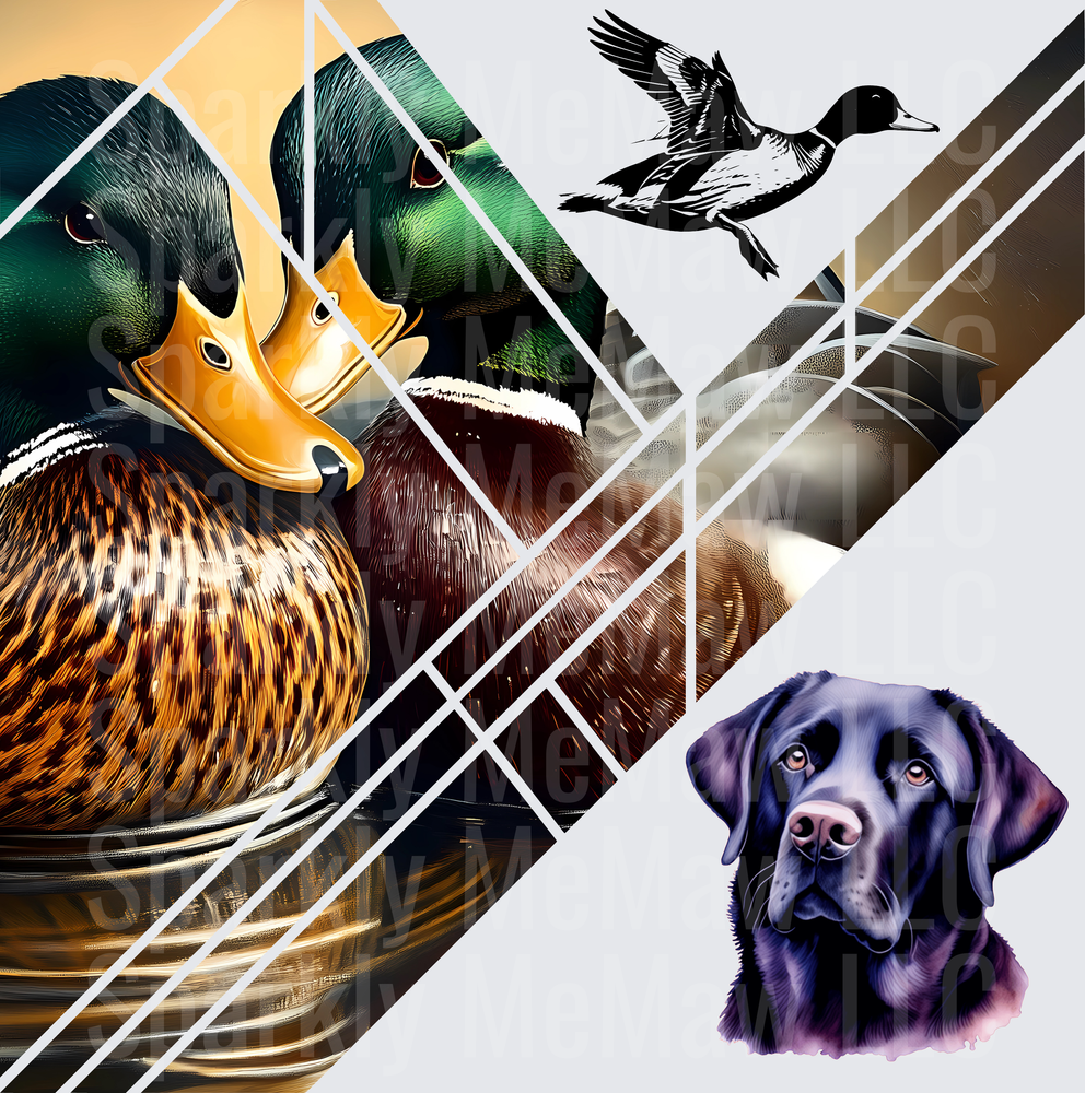 Mallard Duck Hunting Black Lab 10x10 inch sheet