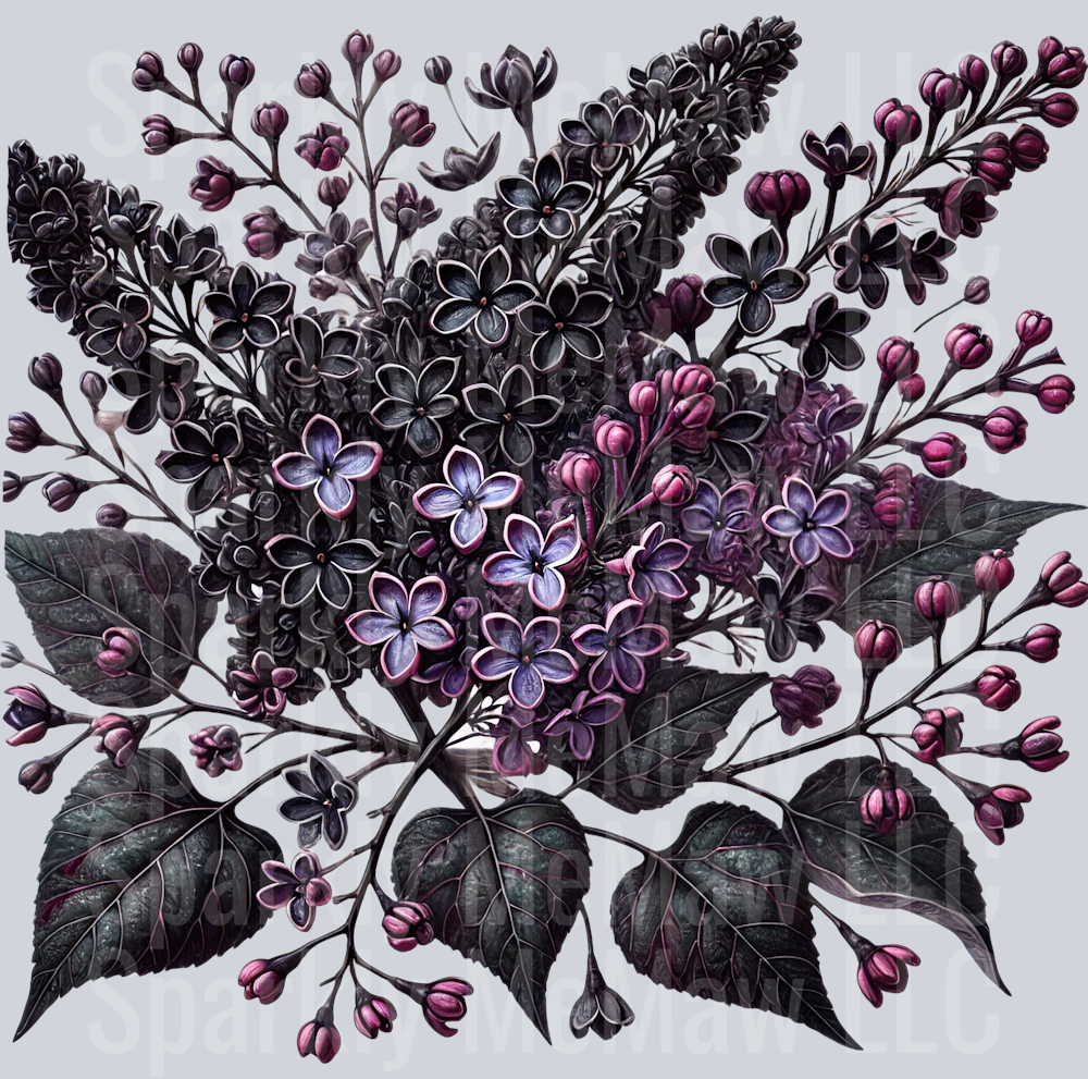21 Gothic Flowers Clip Art UV DTF Decal