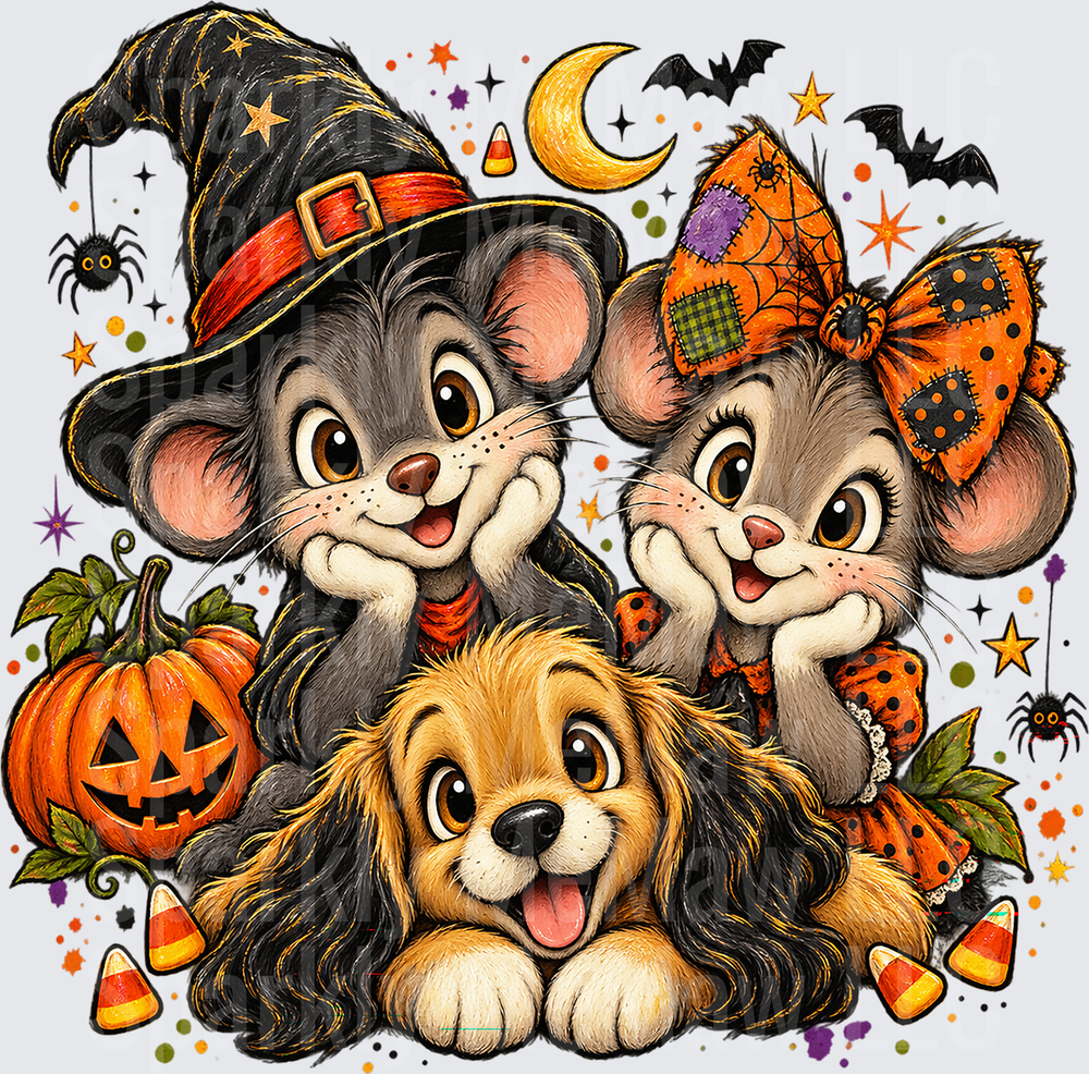 Cute Halloween Animals Trio UV DTF Decal