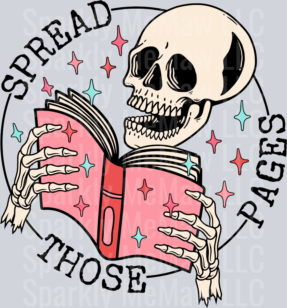 Spread those pages uv dtf decal (black writing)