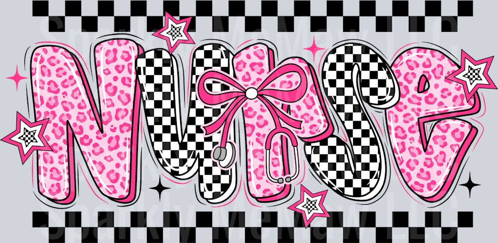 Nurse Checkered UV DTF Decal