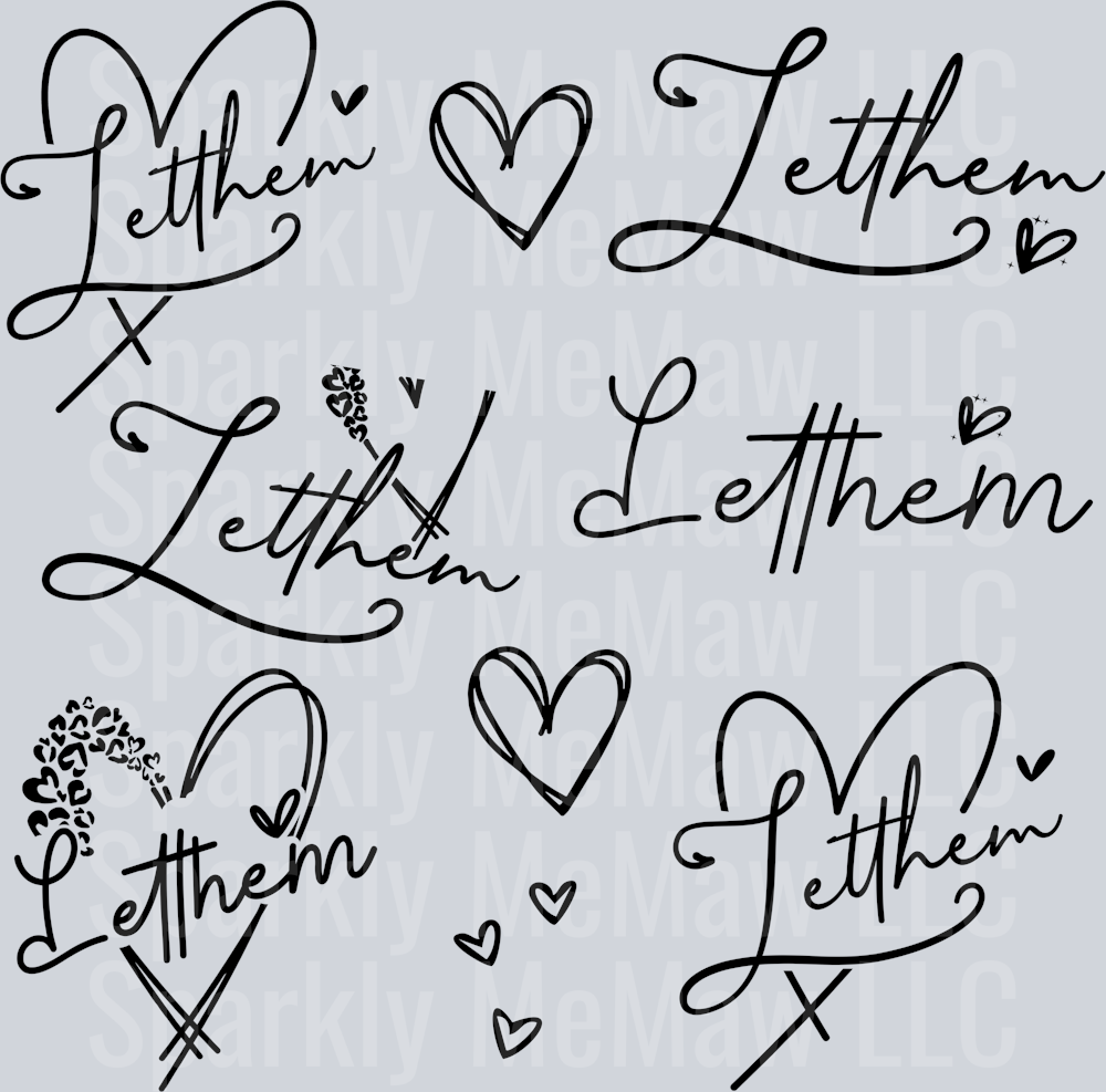 Let them 10x10 Doodle UV DTF Sheet