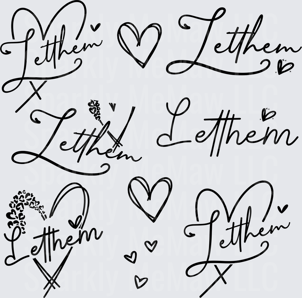 Let Them Script Variations 10x10 inch sheet