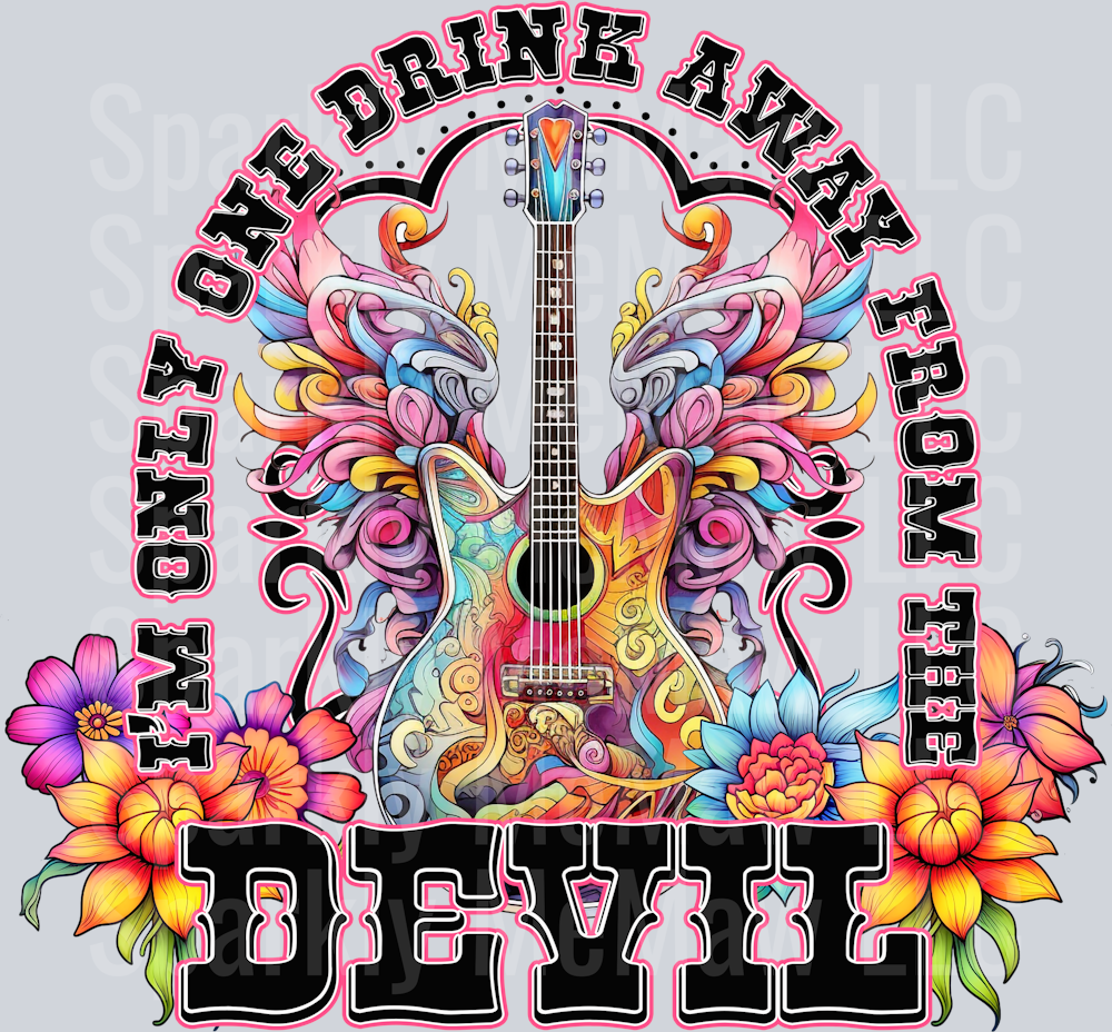 One Drink away UV DTF Decal