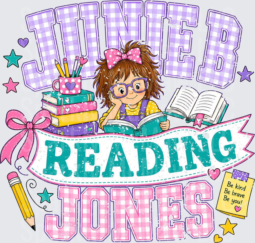 Junie B. Jones Reading DTF Transfer for Fabrics
