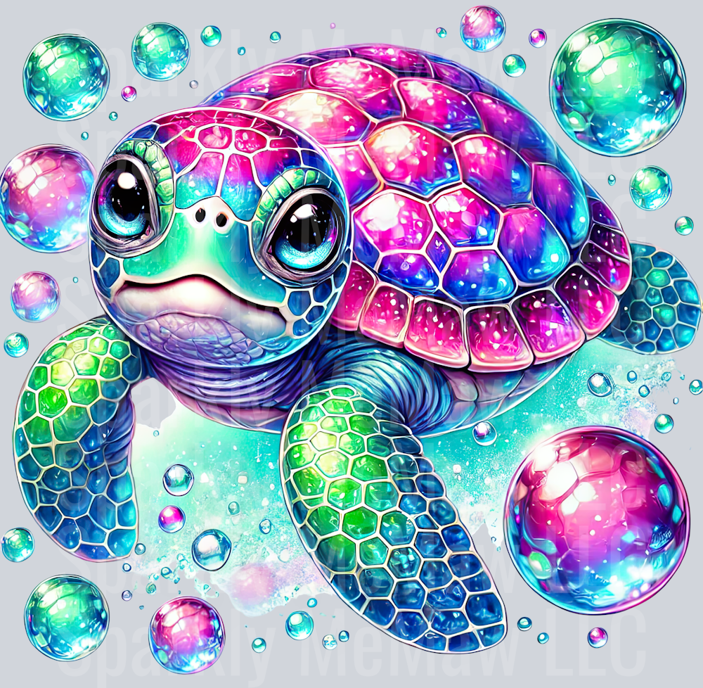 11 Colorful Turtle Clipart UV DTF Decal