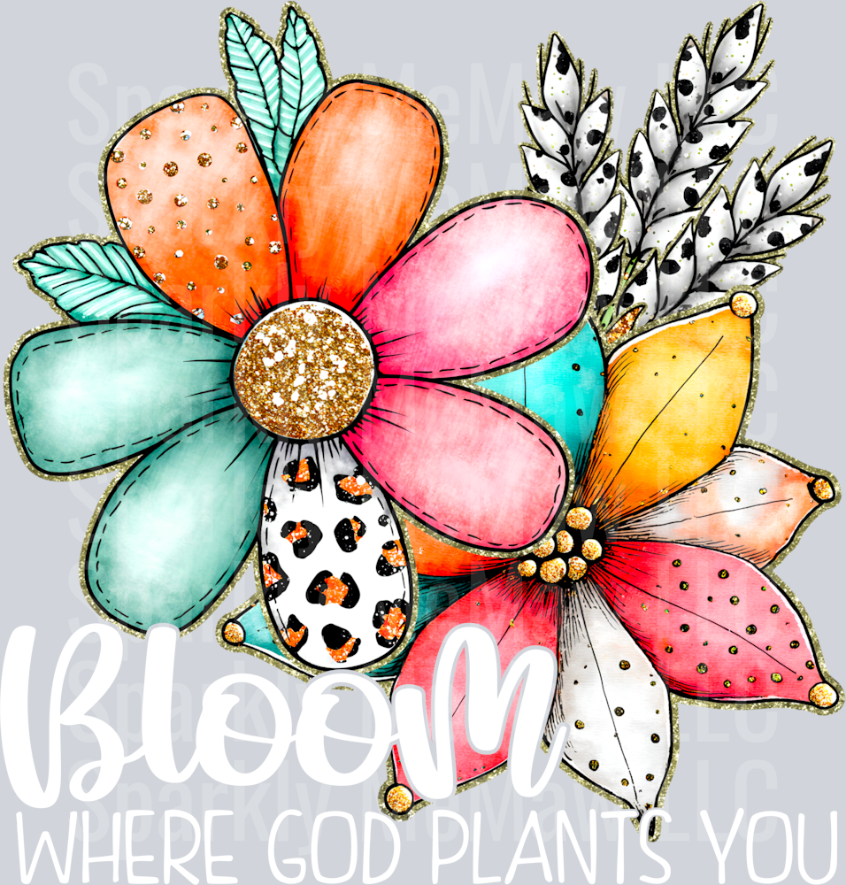 Bloom Where God plants you (White) UV DTF Decal