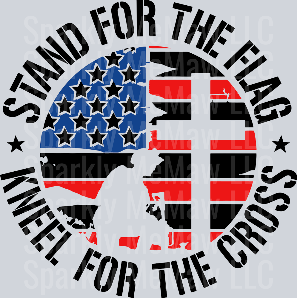 STAND KNEEL Black writing UV DTF Decal