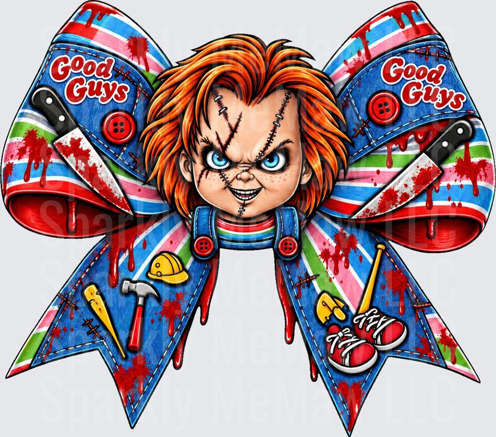 Chucky Good Guys Bow UV DTF Decal