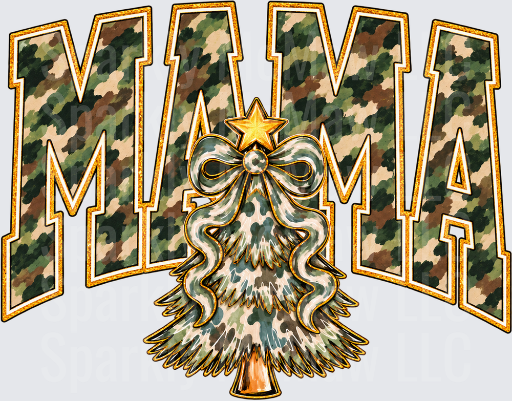 Camo Mama Christmas Tree UV DTF Decal