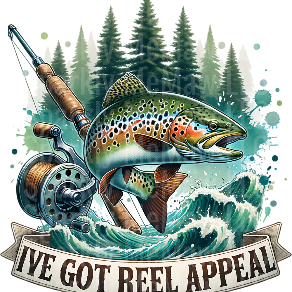 Funny Fishing Reel Appeal UV DTF Decal