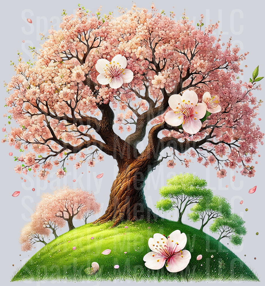 9 Cherry Blossoms set 2 UV DTF Clip Art Decal