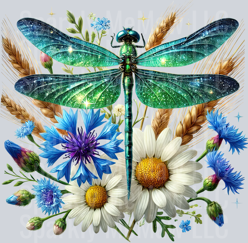 8 Floral Dragonfly UV DTF Clip Art Decal