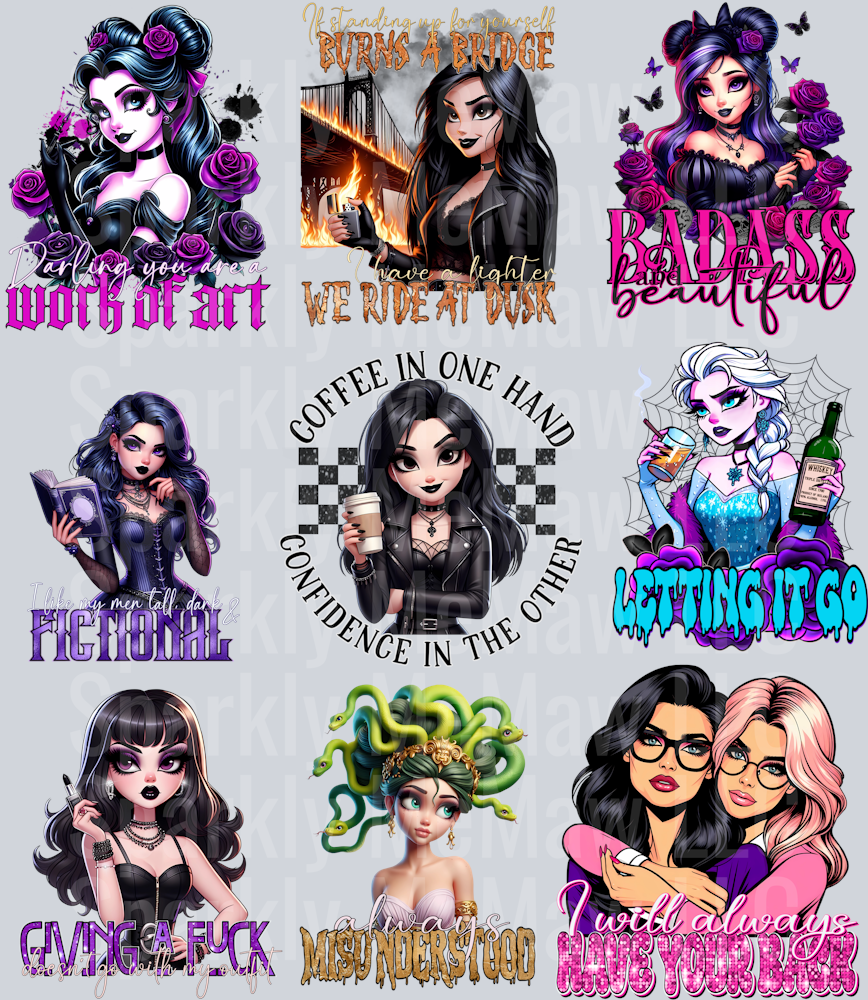 Girl Power UV DTF Element Sheet