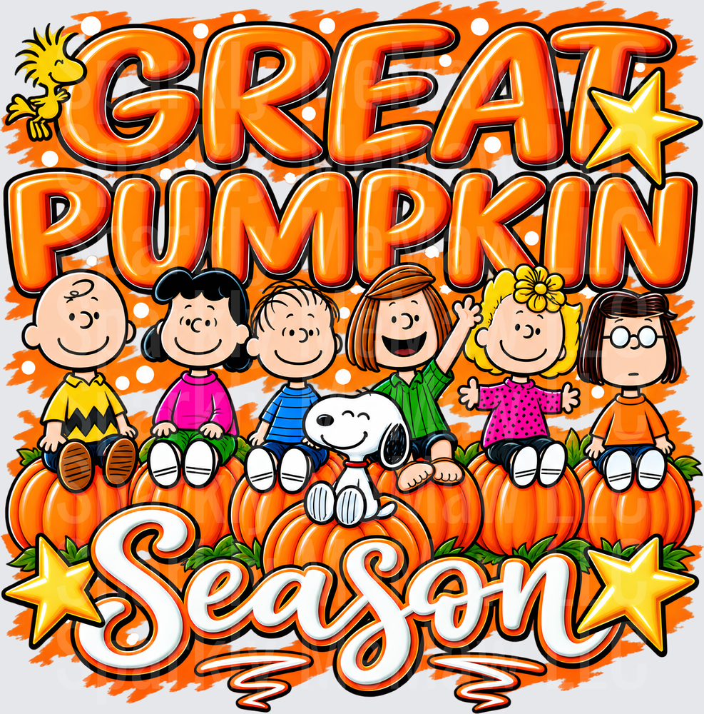 Great Pumpkin Season Peanuts Gang This Is A UV DTF Decal