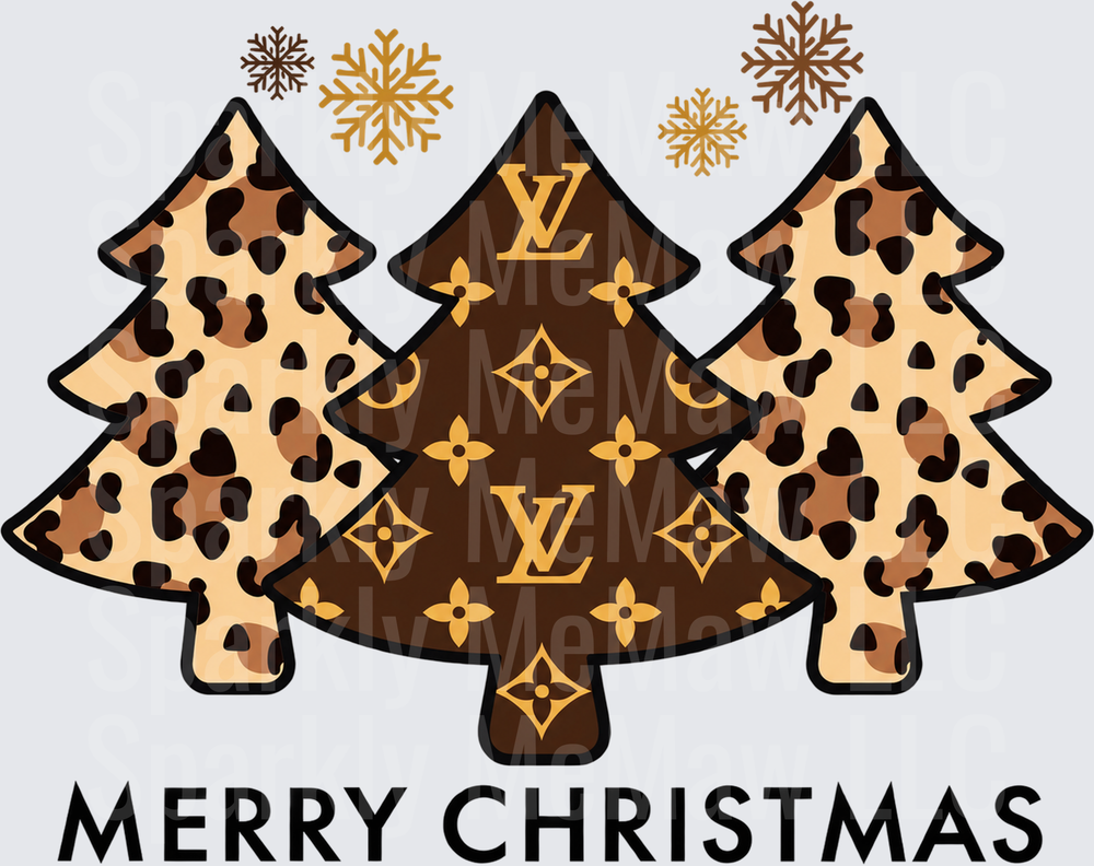Luxury Christmas Trees DTF Transfer for Fabrics