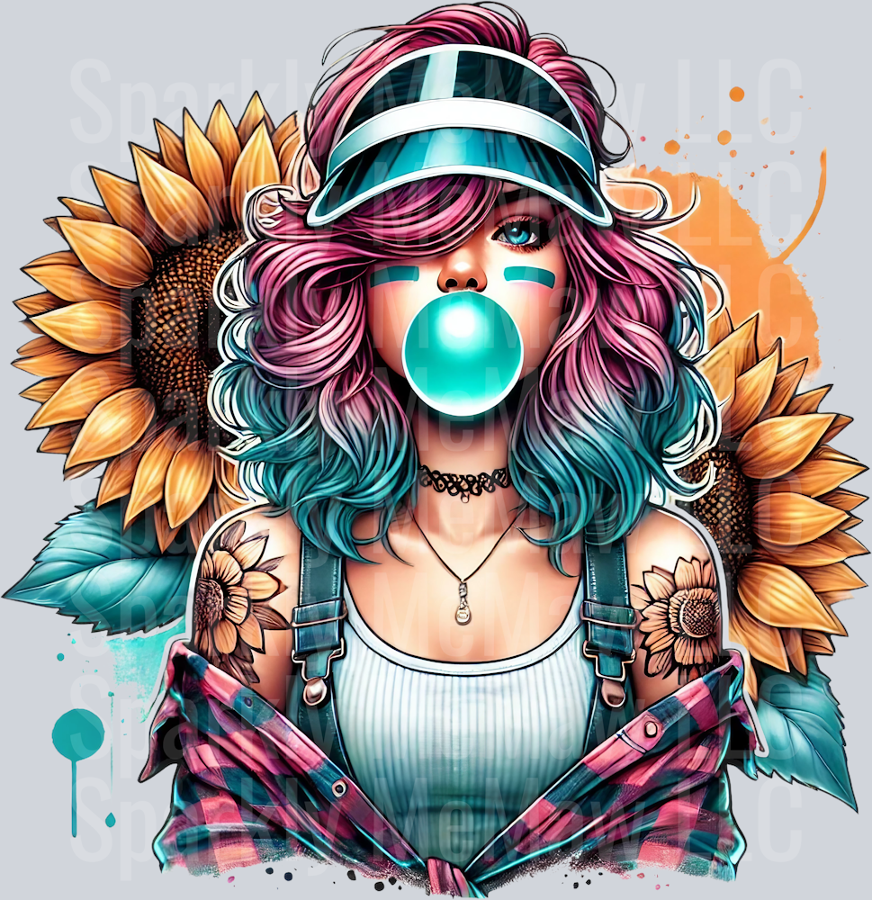 bubblegum girl 3 Clip Art Decal