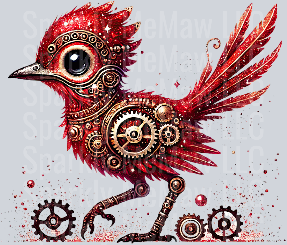 Red Road Runner SteamPunk UV DTF Decal 9