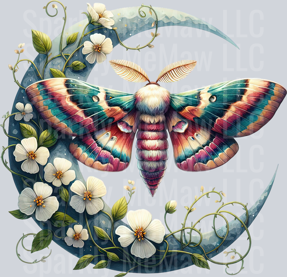 44 Nocturne Moth ClipArt Decal