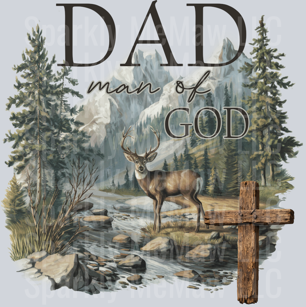 Dad man of god back UV DTF Decal