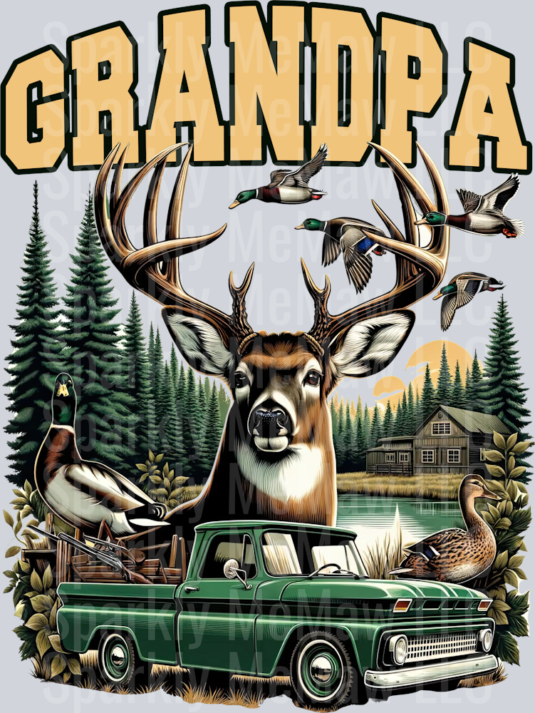 grandpa hunt UV DTF Decal