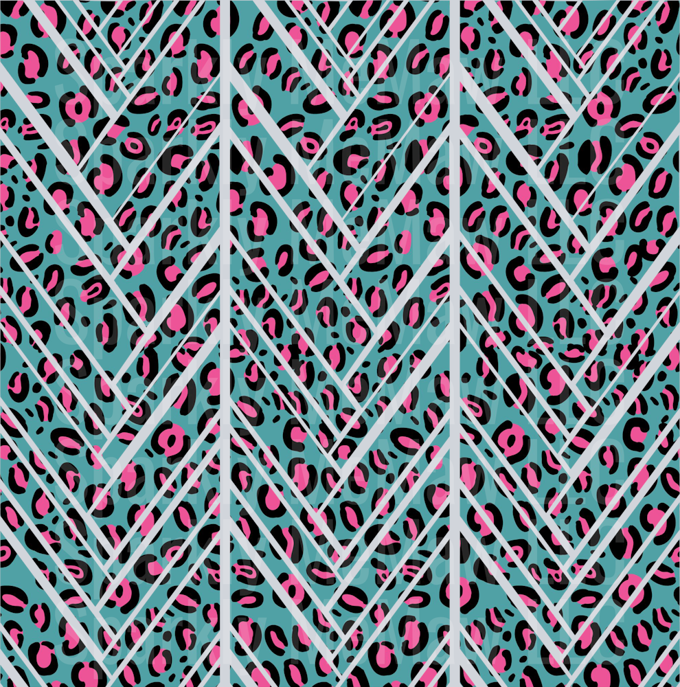 Blue and Pink 10x10 Twisted Leopard UV DTF Sheet