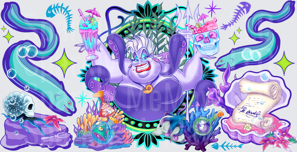 Ursula Sea Witch UV DTF 16 OZ Wrap