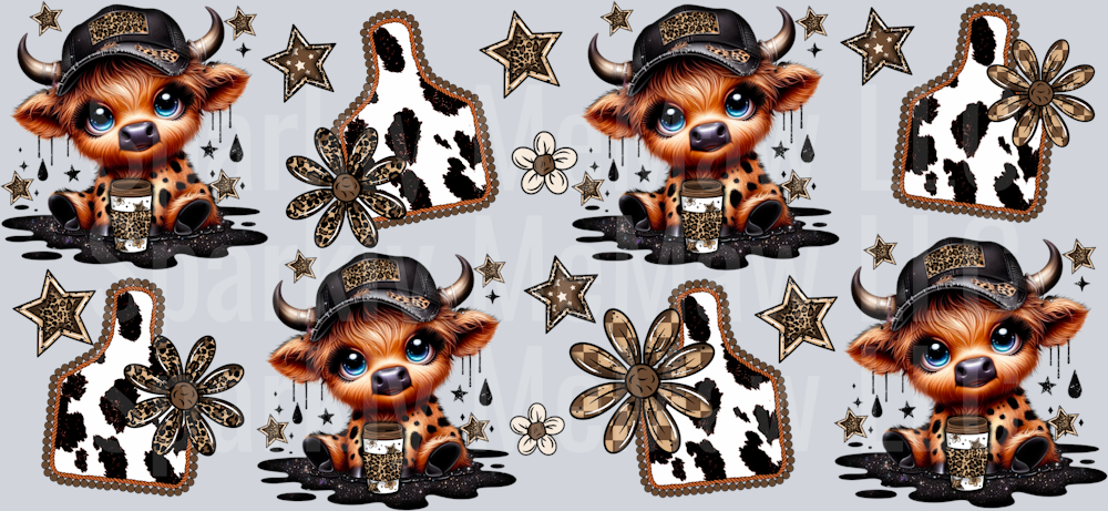 Leopard Boujee Cow 1 UV DTF 16 Oz wrap