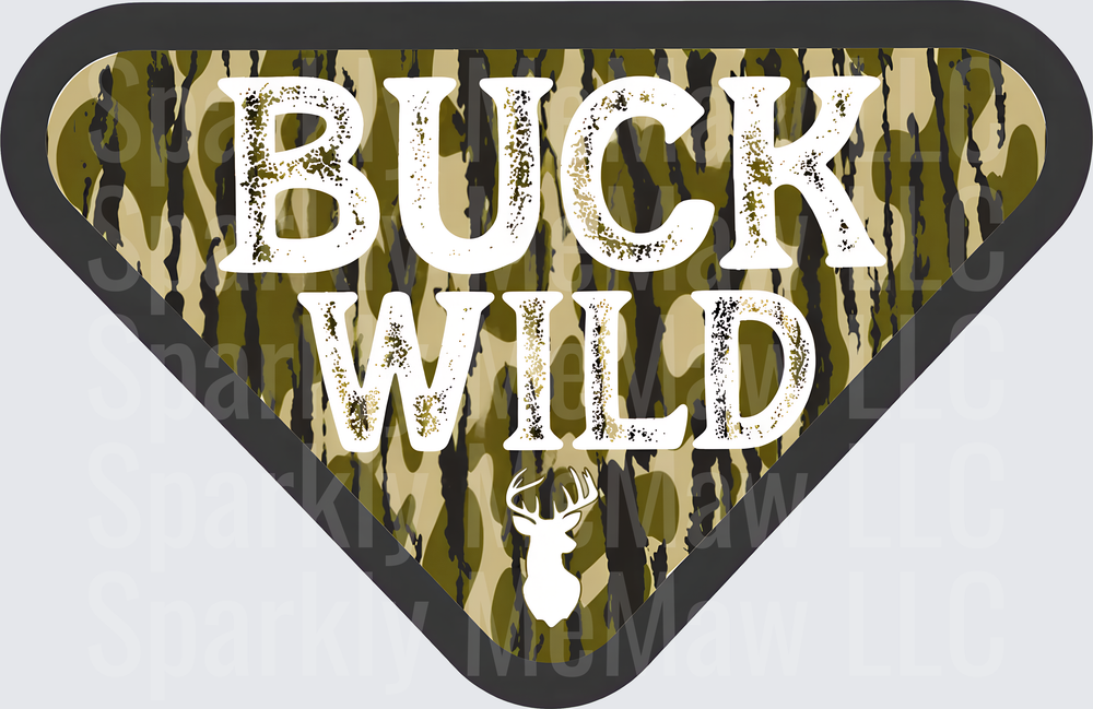 Buck Wild Camo Deer DTF Transfer for Fabrics
