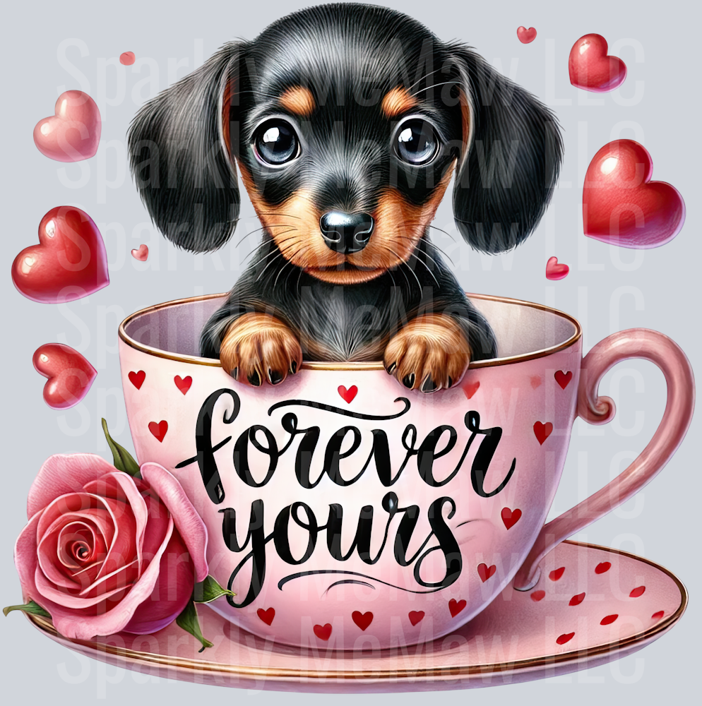 Valentines Cup Puppy UV DTF Decal 44