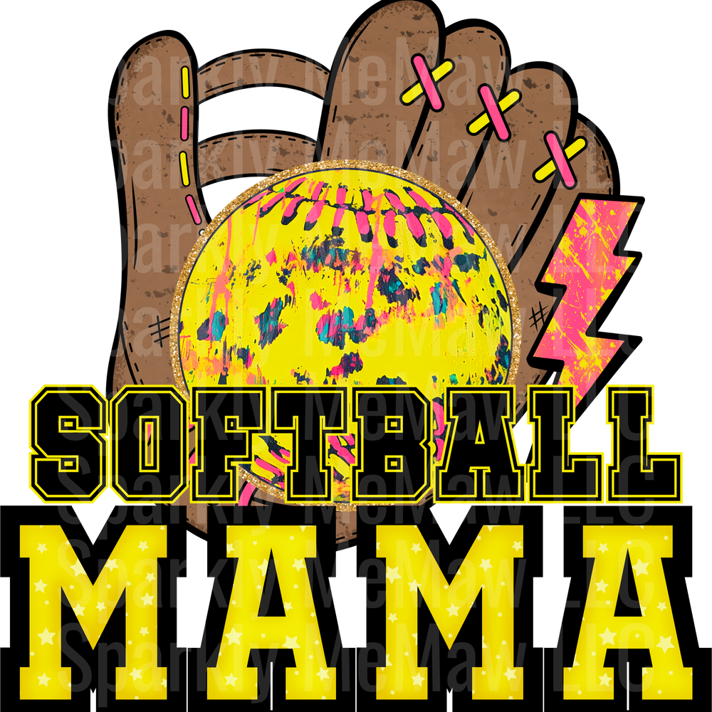 Softball mama UV DTF Decal