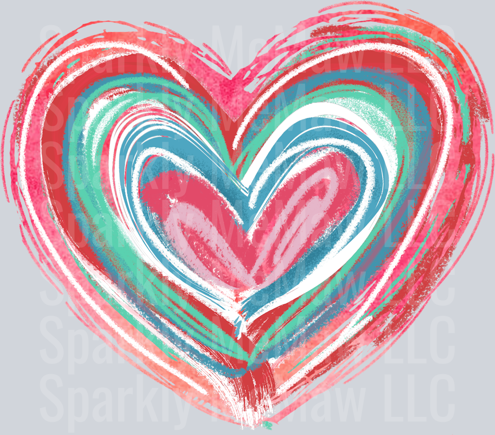 Hand drawn Heart UV DTF Decal