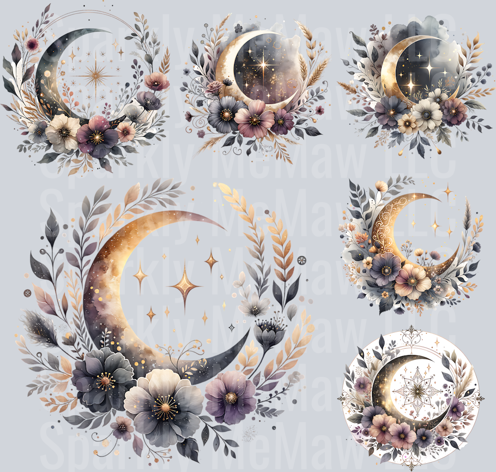 Crescent Moon 1 Element Sheet (Decals)