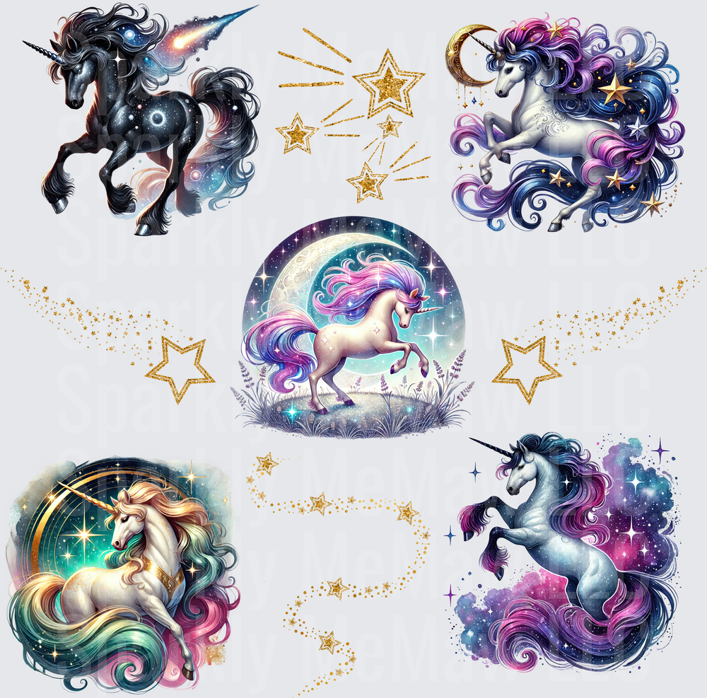 Magical Celestial Unicorn Bundle 10x10 inch sheet
