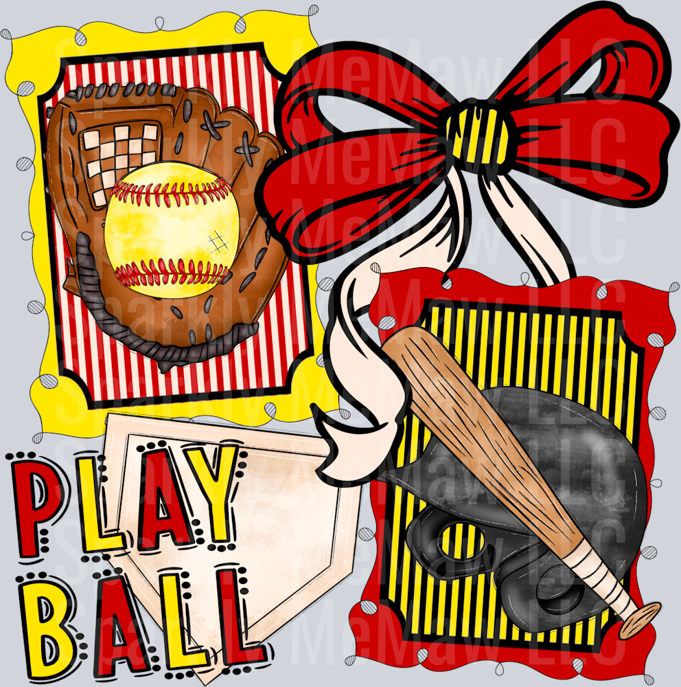Play Ball Softball UV DTF Decal