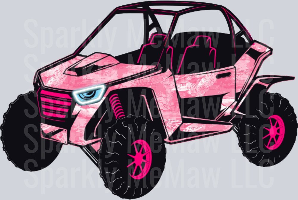 Pink Side-by-Side UTV Off-Road Vehicle UV DTF Decal