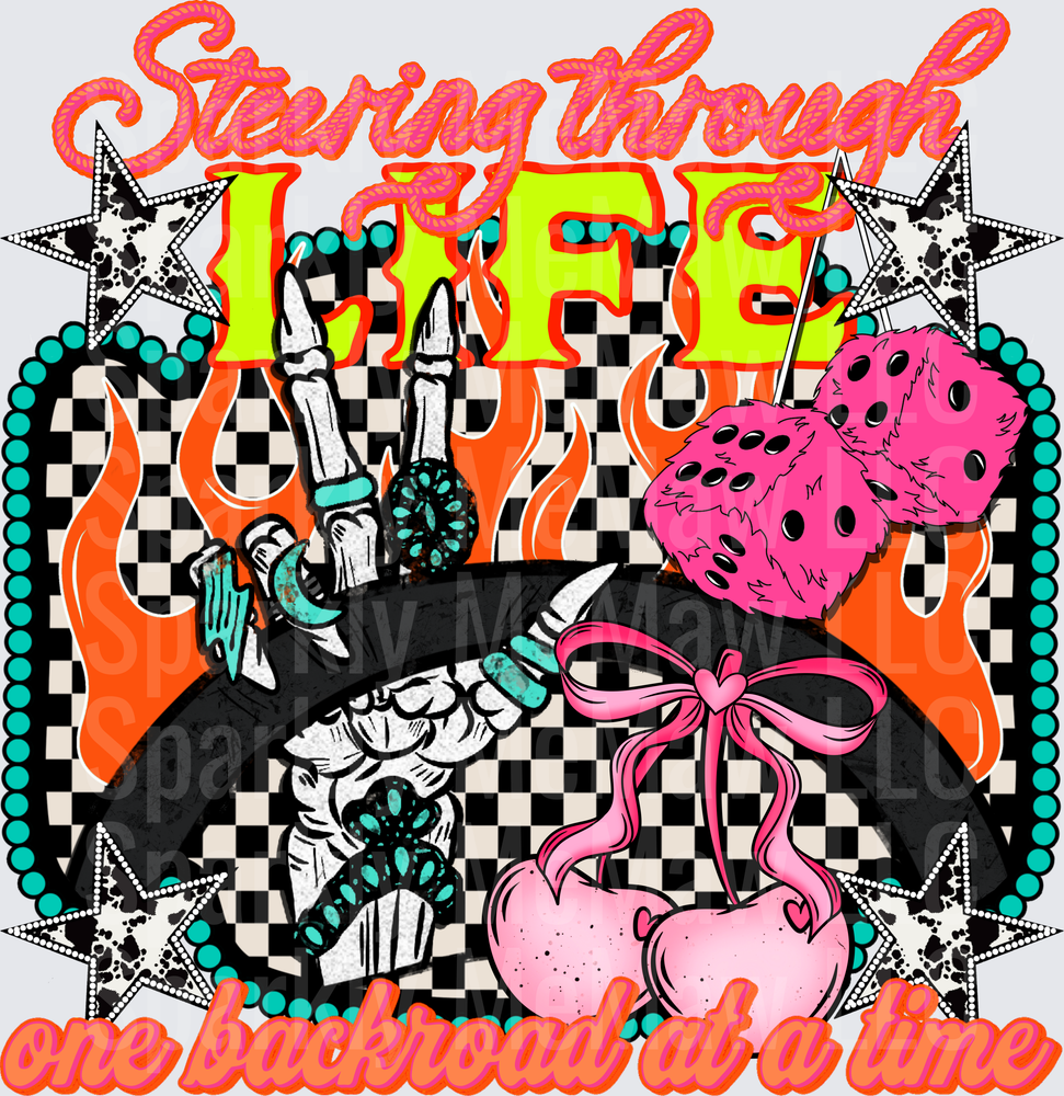 Staying Through Life One Badass Day at a Time Retro 1950s Pin-Up Style Design - This is a UV DTF Decal