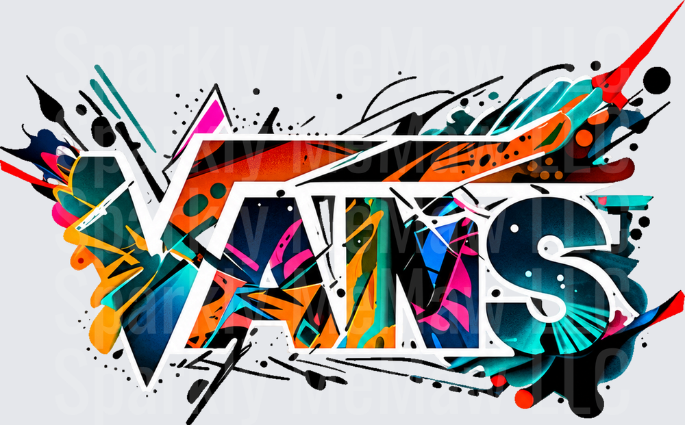 Vans Graffiti Logo Art UV DTF DECAL (HARD SMOOTH SURFACE)
