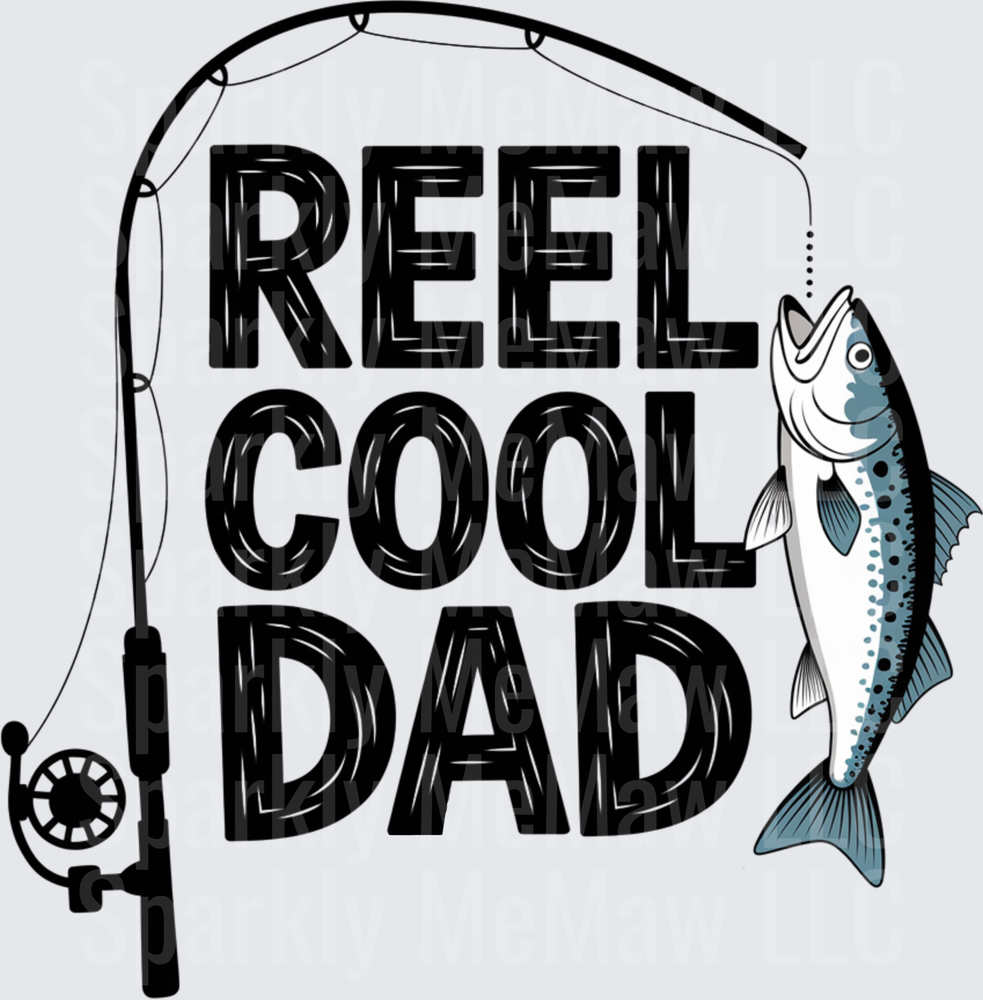 Reel Cool Dad Fishing Rod and Fish UV DTF Decal