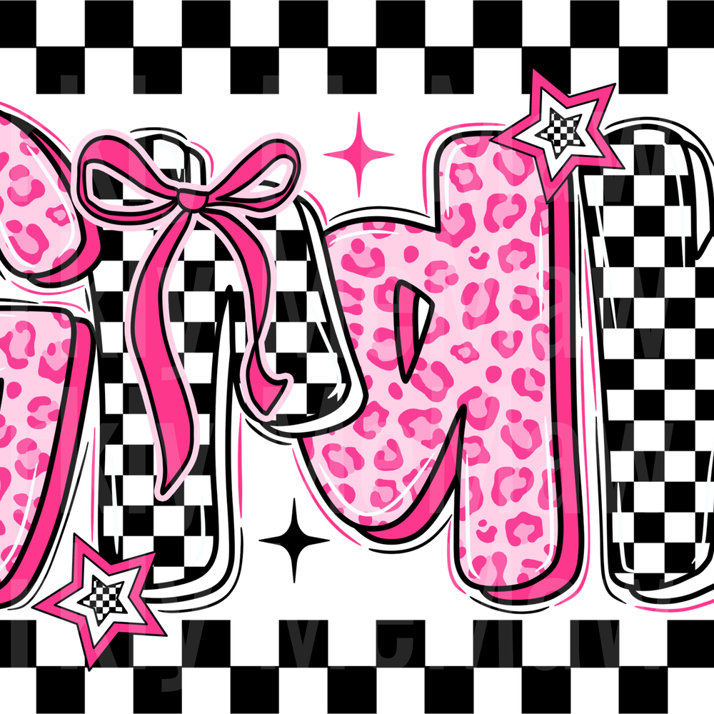 Leopard Checkered Gran UV DTF DECAL