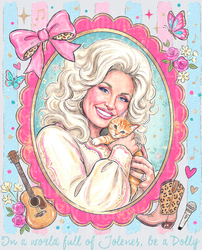 Dolly Parton Kitten Portrait UV DTF Decal
