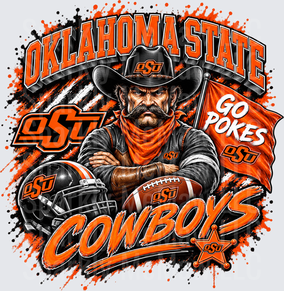Oklahoma State Cowboys Go Pokes This is a UV DTF Decal